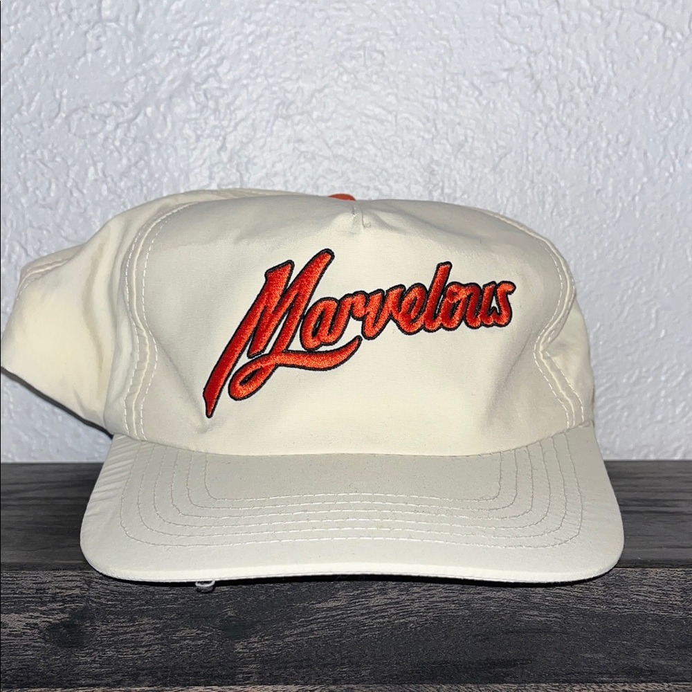 Yung Gravy Marvelous Cream Cap with Orange Embroidery.